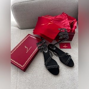 Rene caovilla chandelier flat sandals in size euro 37/6.5